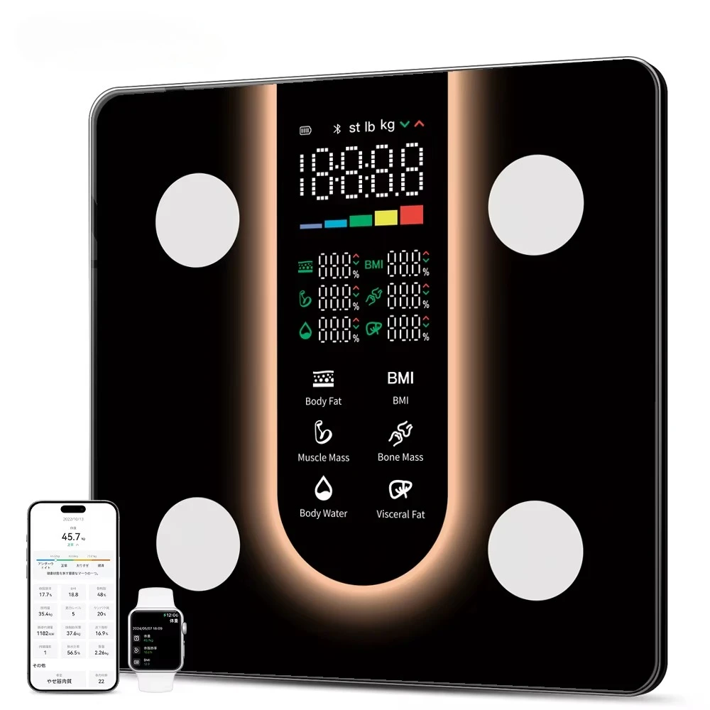 

Новые умные весы для измерения жира в организме – 25 показателей телесных данных, большой ЖК-дисплей, электронные напольные весы для домашнего использования