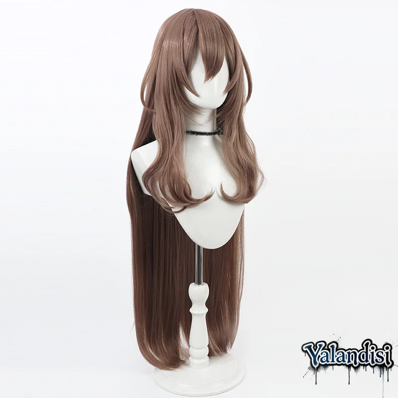 Yalandisi& Cosplay Wig 100cm Long Brown Heat Resistant Synthetic Hair Halloween Party Role Play+Wig Cap