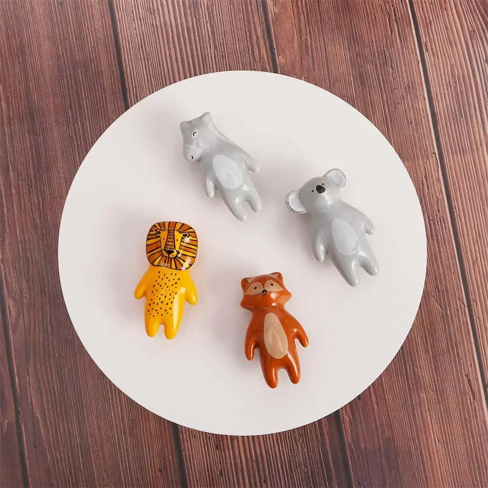 

Lion Ceramic Home Decor Children's Room Panda Door Knobs Drawer Pulls Furniture Hardware Cabinet Handles