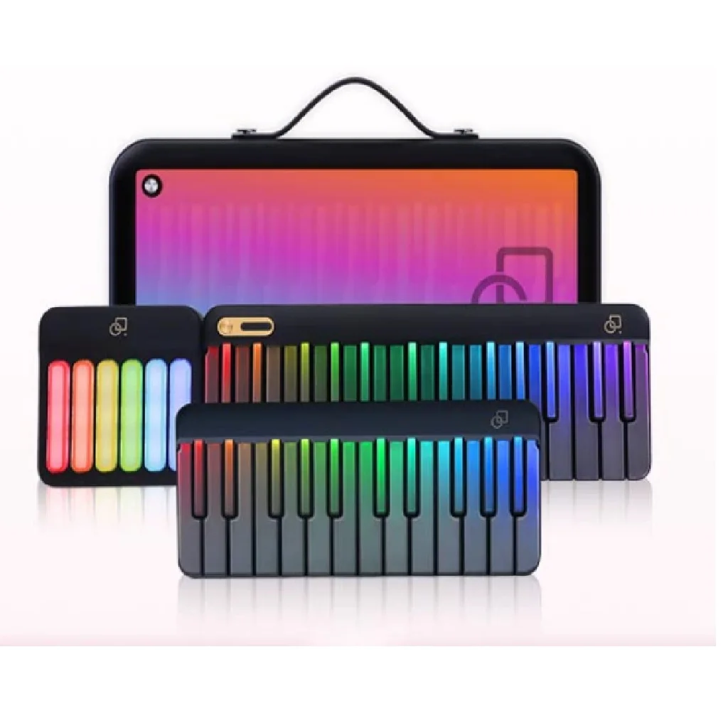 

PopuPiano Portable Smart Piano Keyboard MIDI Controller Interactive LED Sing-Along Chords For Beginners Made Of Durable Plastic