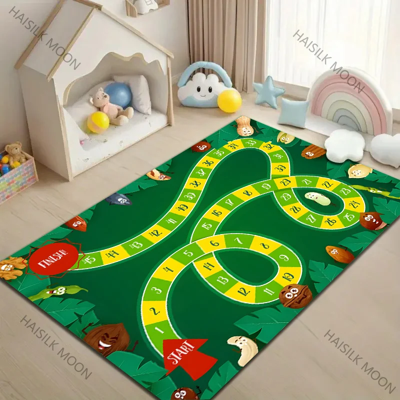 

Gifts for Boys and Girls Carpet Parent-child Interactive Board Games Pattern Rug for Living Room Bedroom Sofa Non-slip Floor Mat