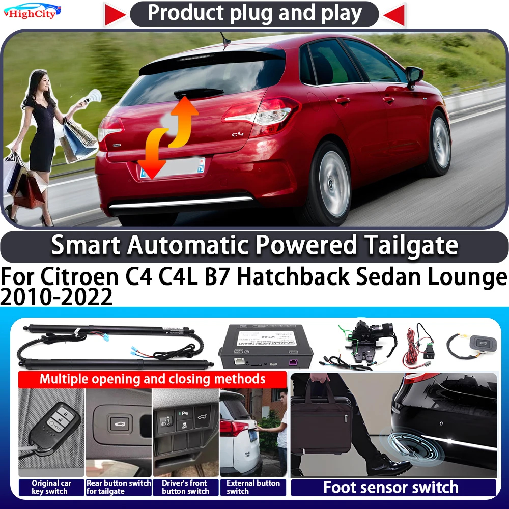 For Citroen C4 C4L B7 Hatchback Sedan Lounge 2010-2022 Smart Automatic Powered Tailgate Key Control Trunk Lift Power Tailgate