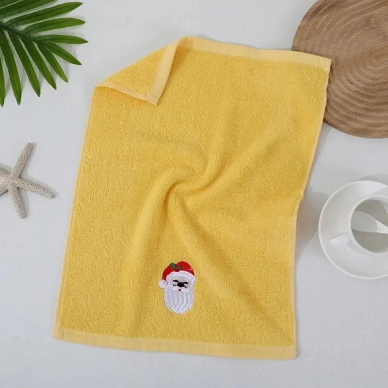 3/4Pcs Quick Dry Merry Christmas Kitchen Towels Embroidered Absorbent Christmas Face Towel Soft Cotton Santa/Elk Xmas Hand Towel