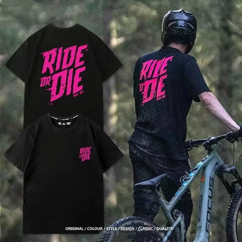 2026 New Cycling Wear Bike Ride or Die Loose Summer Cotton MUCOFF Short-sleeved T-shirt for Men and Women Tops
