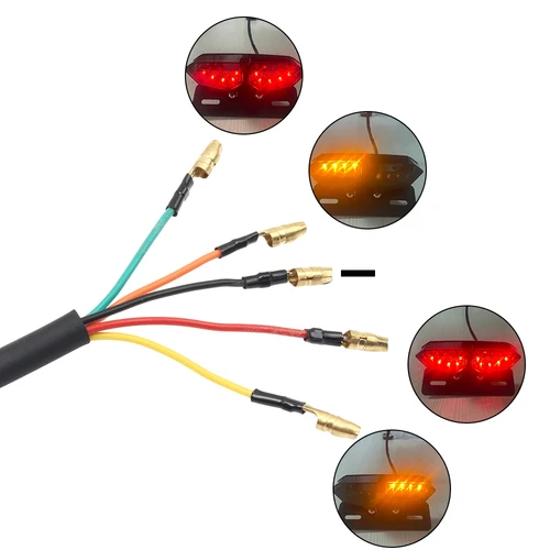 Imagen 2 del producto Luz trasera LED para motocicleta, intermitente, luz de freno Universal roja para Suzuki Cafe Racer Honda Harley Street Glide Yamaha