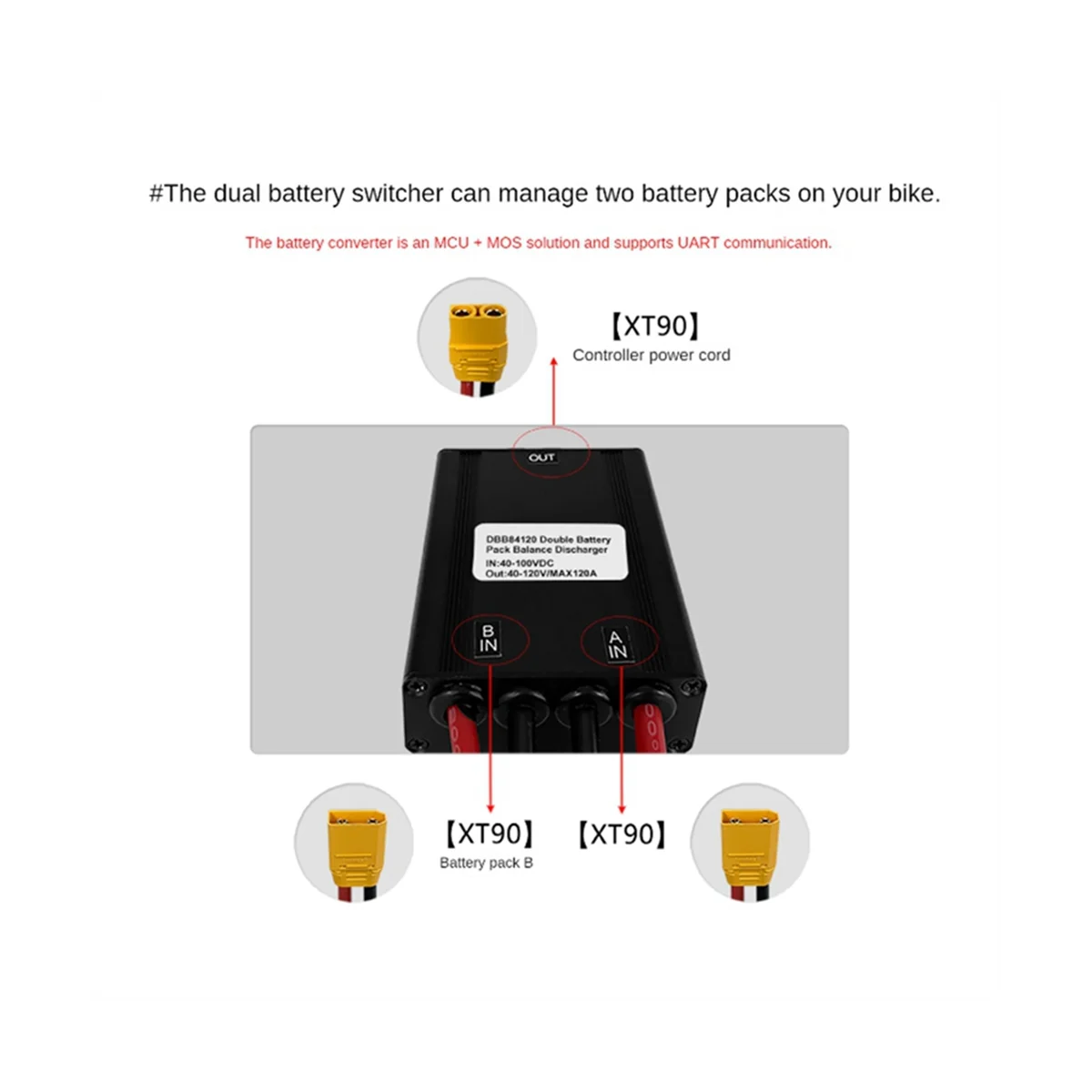

Mountain Bike Lithium Battery Modification Accessories 20V 72V 60A High-Power Dual Battery Module XT90-ABWY