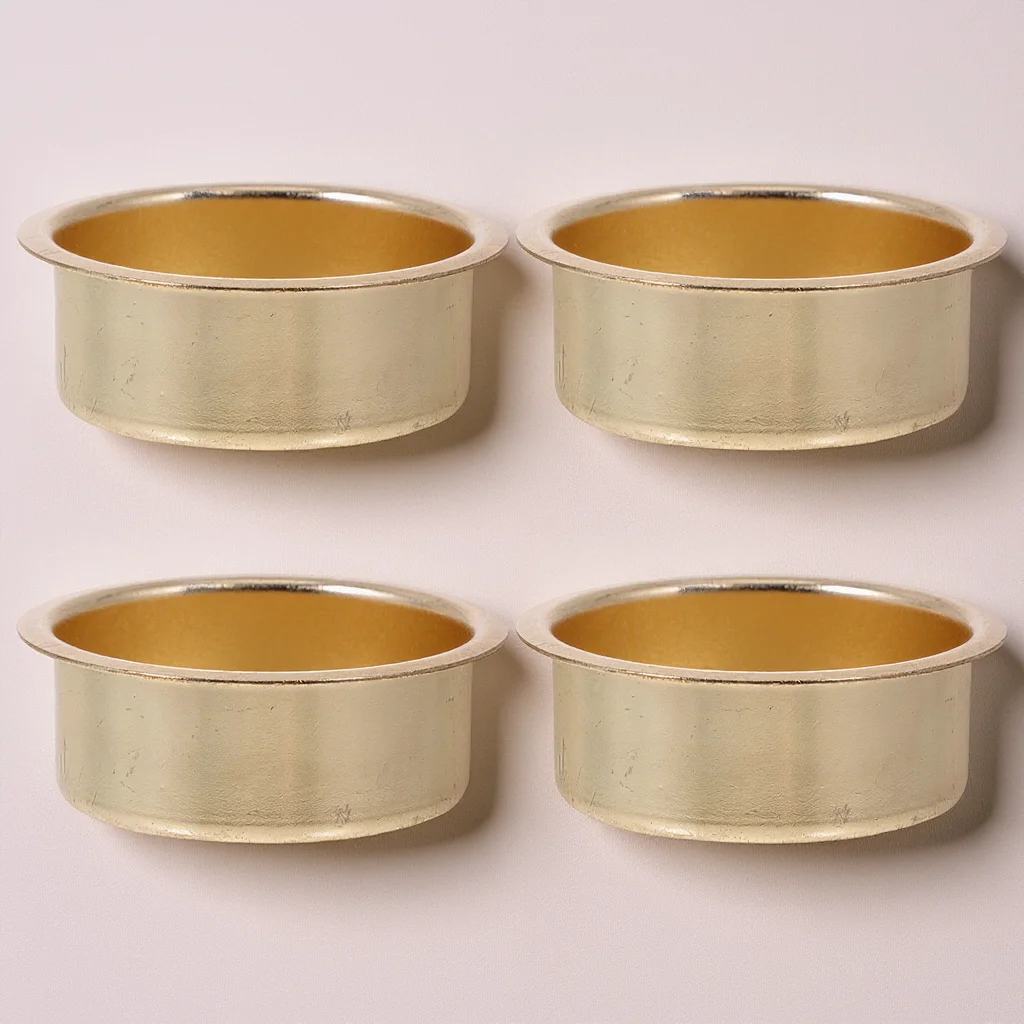 

4pcs Metal Cups Household Candlestick Smooth Bottom Decorative Holders For Home Party Holiday Halloween Decoration