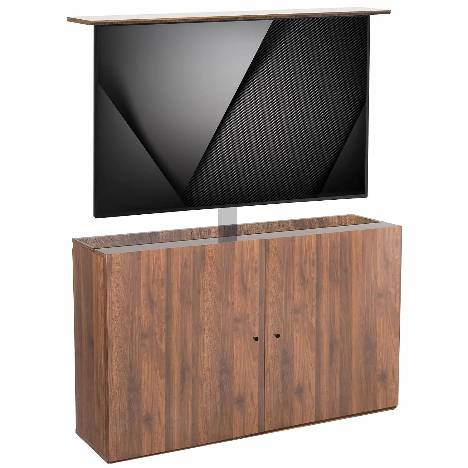 Walnut TV Stand for 65 Inch Screen Wall Mount Compatible Entertainment Center Storage Cabinet, Customized