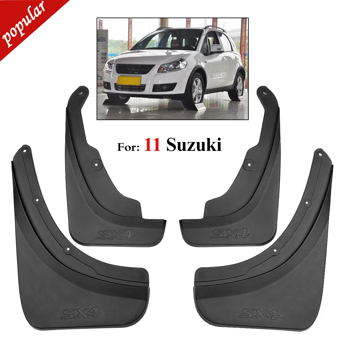 Car Mud Flaps For Suzuki SX4 2011 Hatchback & Crossover Mudflaps Splash Guards Mud Flap Mudguards 2011 Auto Set Accessories