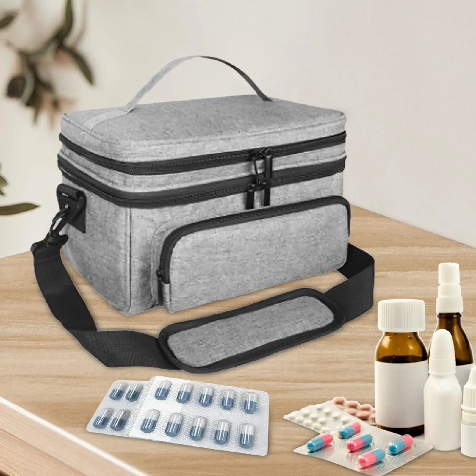 First Aid Bag Multifunctional Pockets 29x19x19cm Emergency Kits Organizer First Responder Trauma Bag for Camping Travel Gym