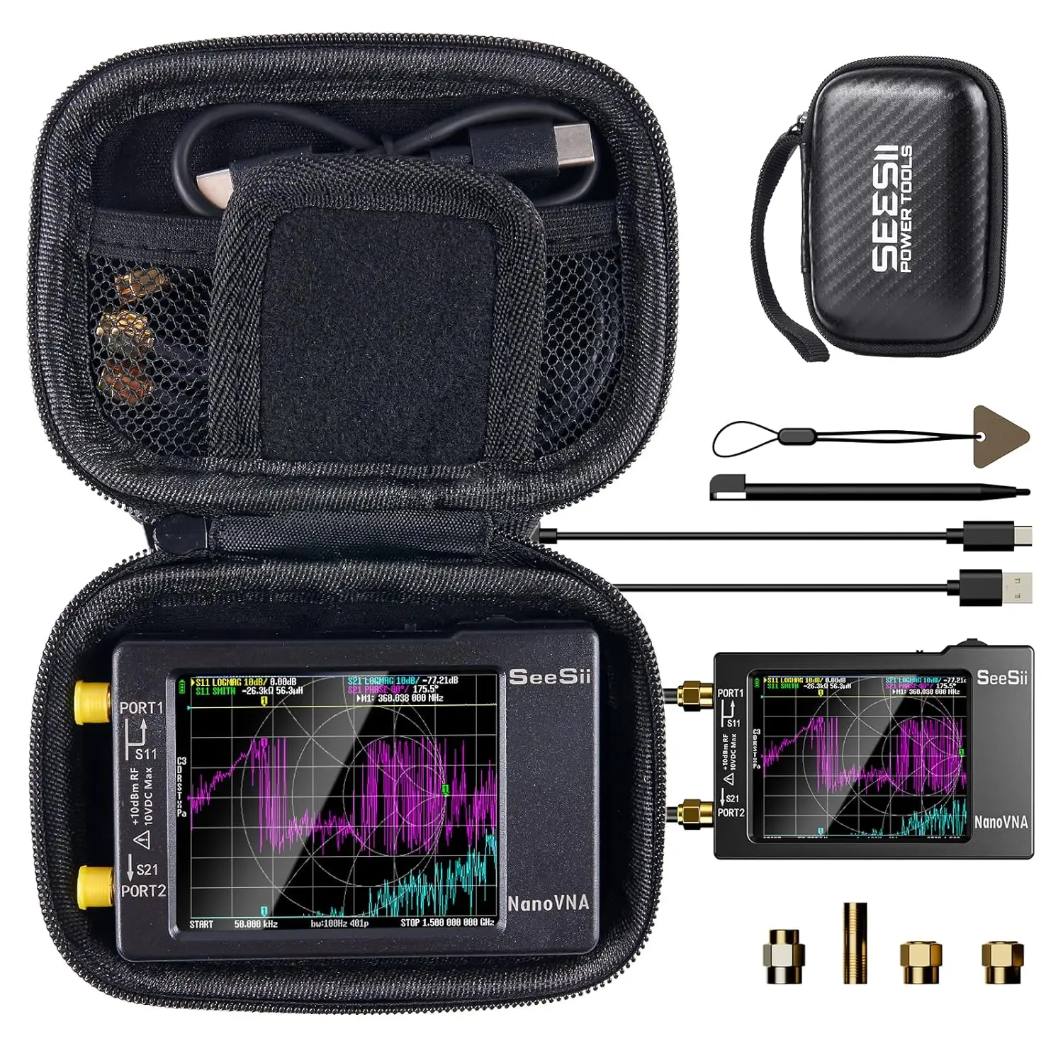 NanoVNA-H4 Vector Network Antenna Analyzer 10KHz-1.5GHz 2.8inch Spectrum Analyzer MF HF VHF UHF Antenna Tuner Nano VNA NanoVNA-H