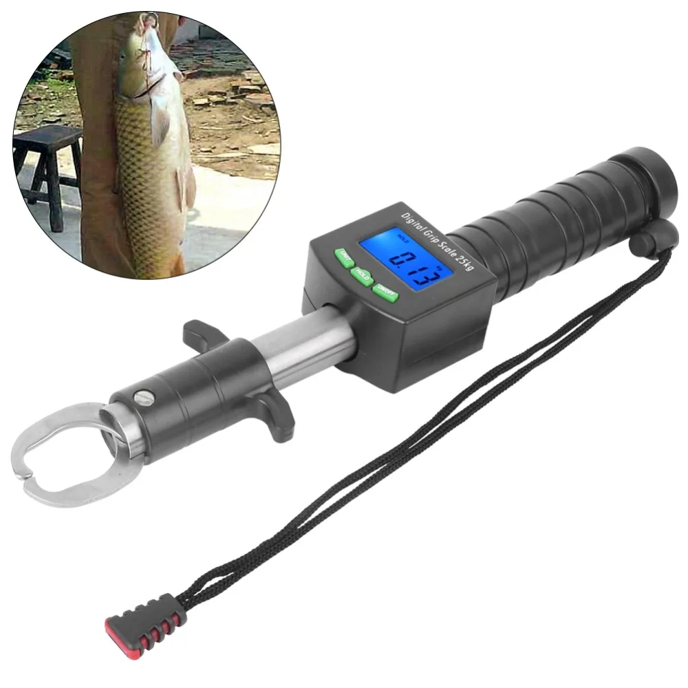 

Digital Fish Lip Grabber 3 in 1 with 1M Tape Measure Fishing Grip Weight Scale Stainless Steel Fishing Grip Scale Rock Fishing