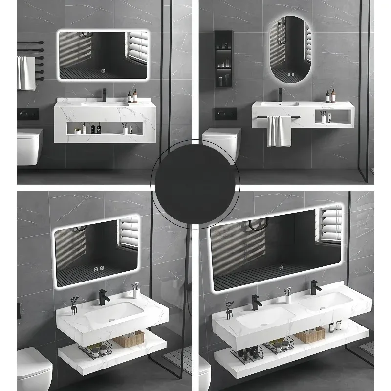 

Cabinet Wall Mounted New Modern Simple Design Bathroom Toilet Vanity with Single Sink Mirror Bathroom Storage Cabinet