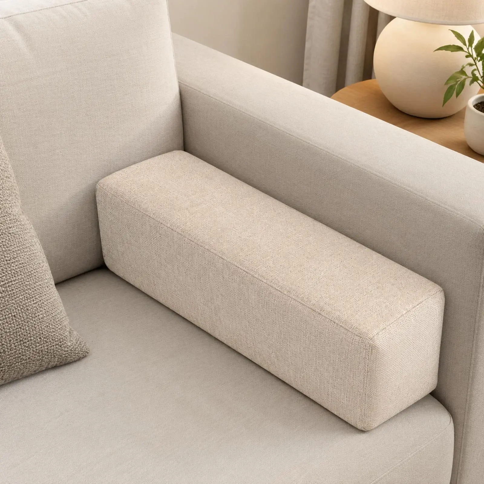Sofa Armrest Cushion Crevice Filler Pillow for Couch Gap Supportive Foam Insert Removable Cover for Daybed Reading Nook