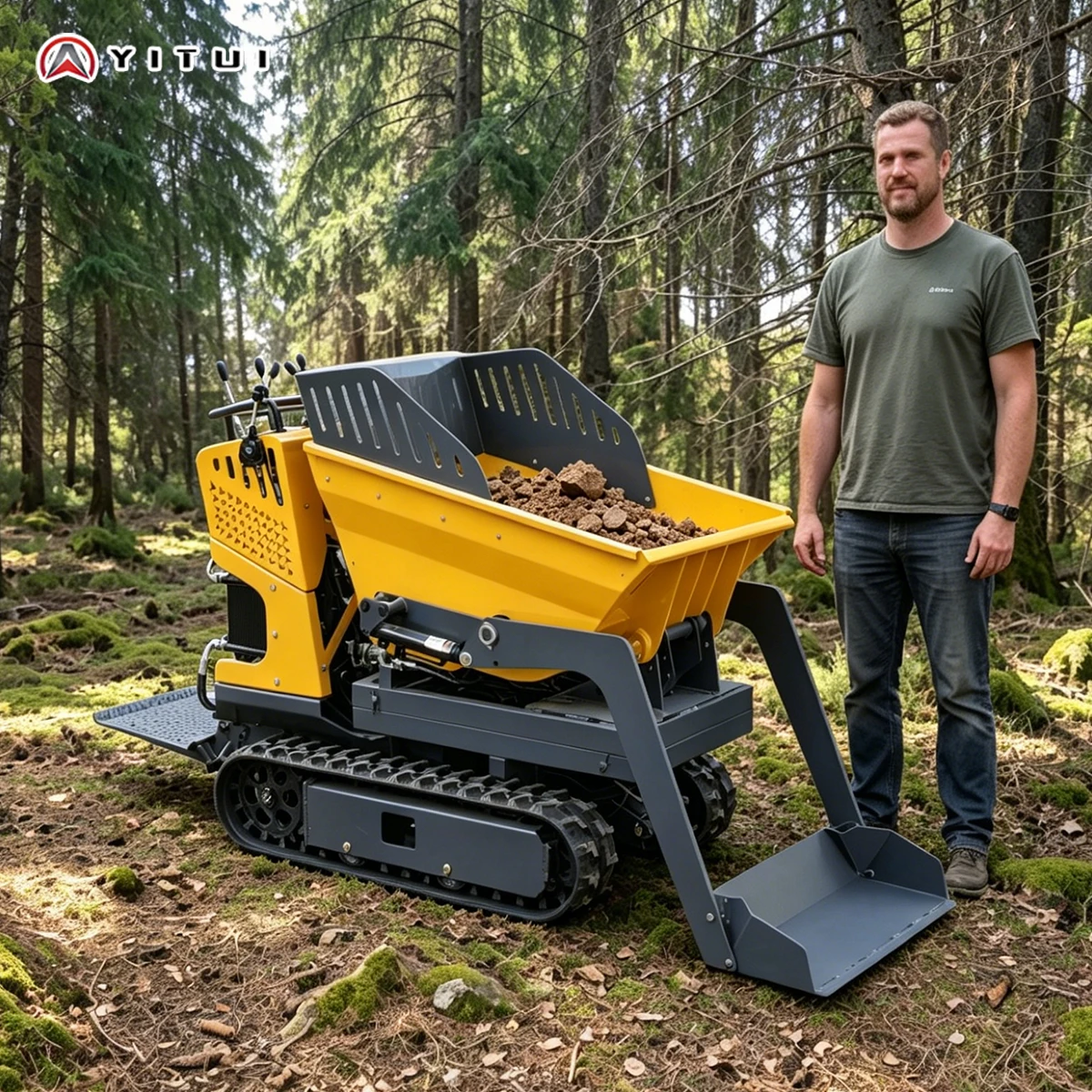 Premium Quality Customized Mini Dumper Tracked Mini Tipper Truck Stable Speed Transport Vehicle For Reservoir Slope Earthwork Co