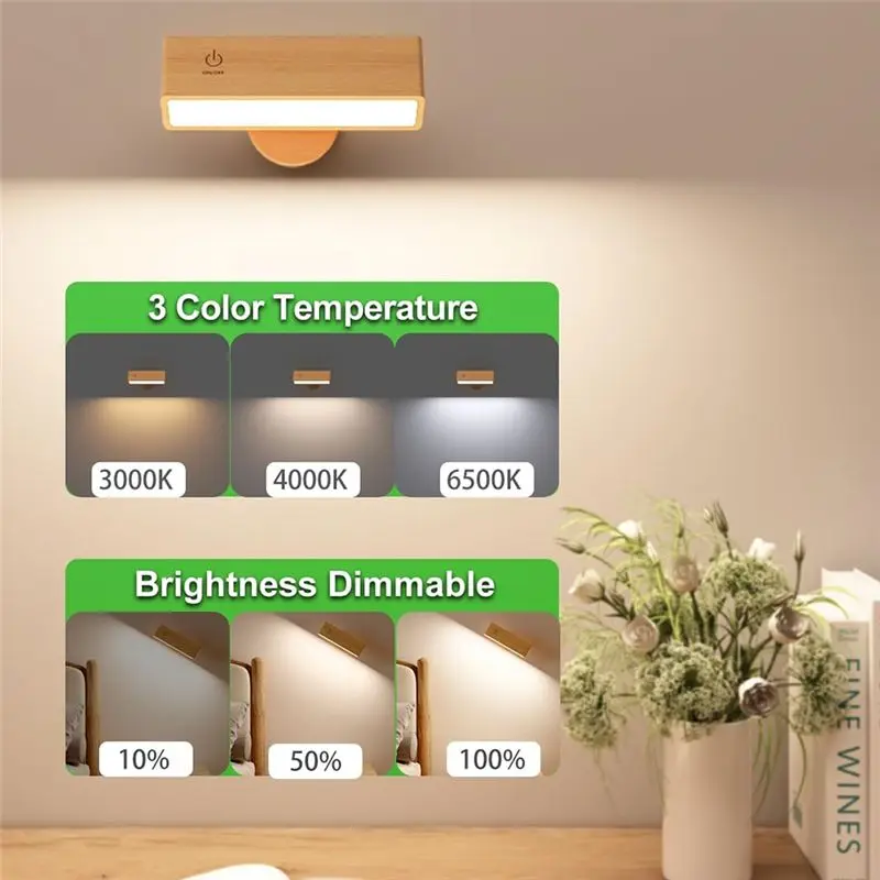 مجموعة شمعدانات حائط M11K مكونة من 2، شمعدان حائط يعمل بالبطارية، أضواء حائط لغرفة النوم اللاسلكية، لغرفة النوم، وغرفة المعيشة، والقراءة #4