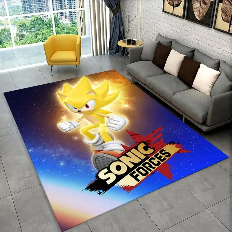 Classic Game S-Sonic Cartoon Non-Slip Area Rug for Living Room,Bedroom,Playroom,Soft Carpet Floor Mat Home Decor Rug Kids Room