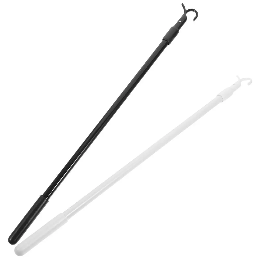 2Pcs Curtain Pull Wand Sturdy Metal Curtain Rod Easy Open Close Cordless Window Blind Pull Rod Drapery Wand Stick
