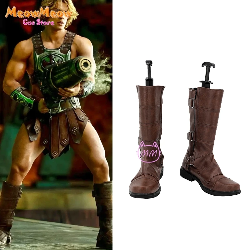 

He-Man Masters of Shoes Boots Universe Halloween Costume: Men's Roman Gladiator Medieval Warrior Brown Customized Stage Shoes