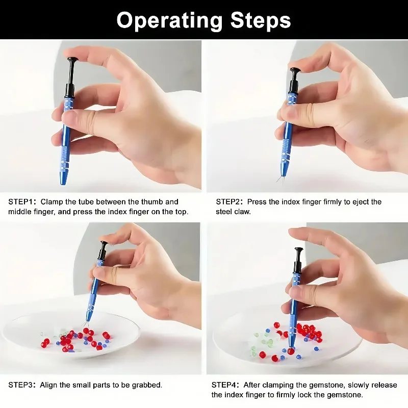 50 pieces per set 4‑Prong Gem Holder Spiral Picker IC Chip Extractor Steel Jewelry Gem Picking Tool