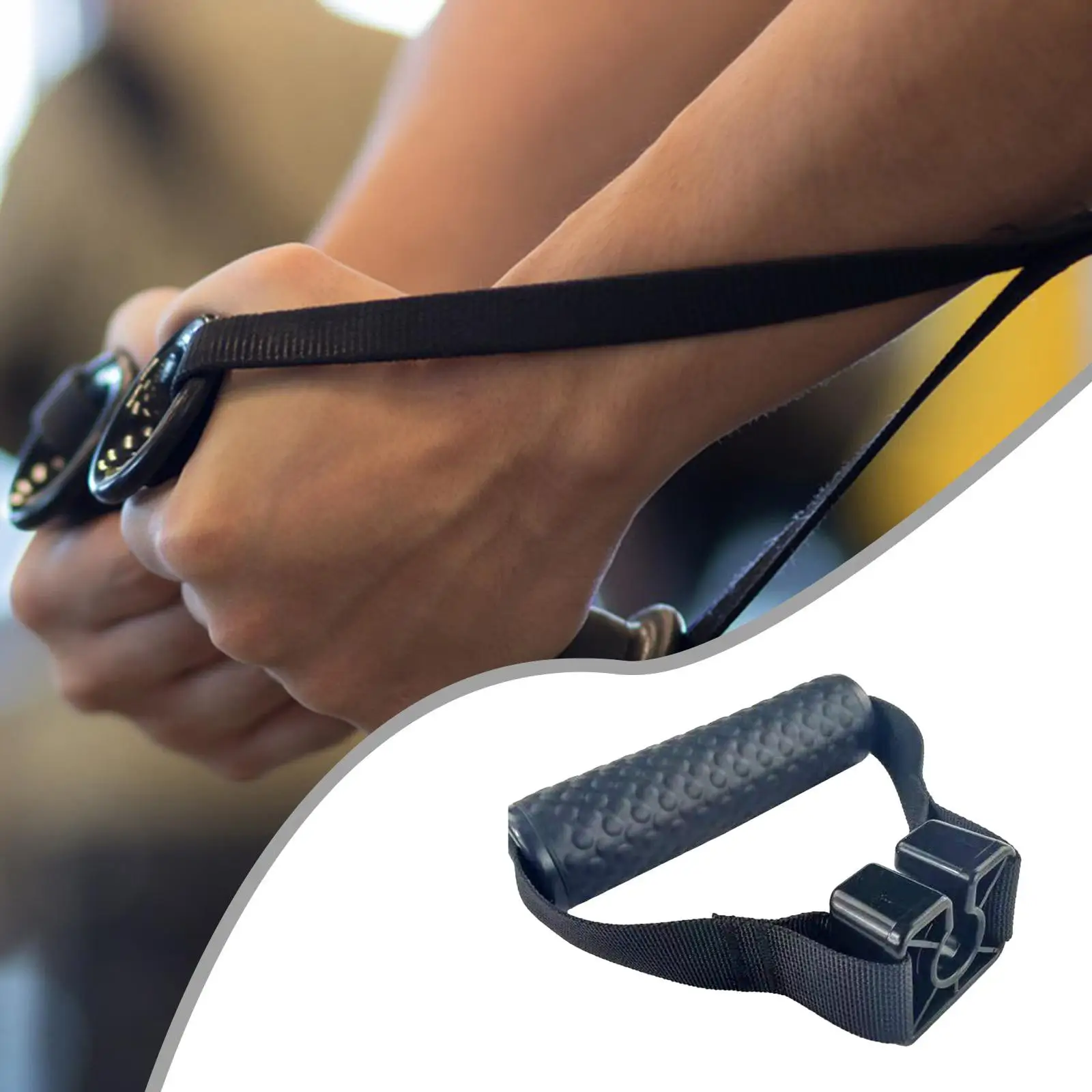 Gym Cable Attachment Handle Black PP Pull Down Bar Strong Grip for Weight Lifting Back Muscle Exercise Home Gym Use
