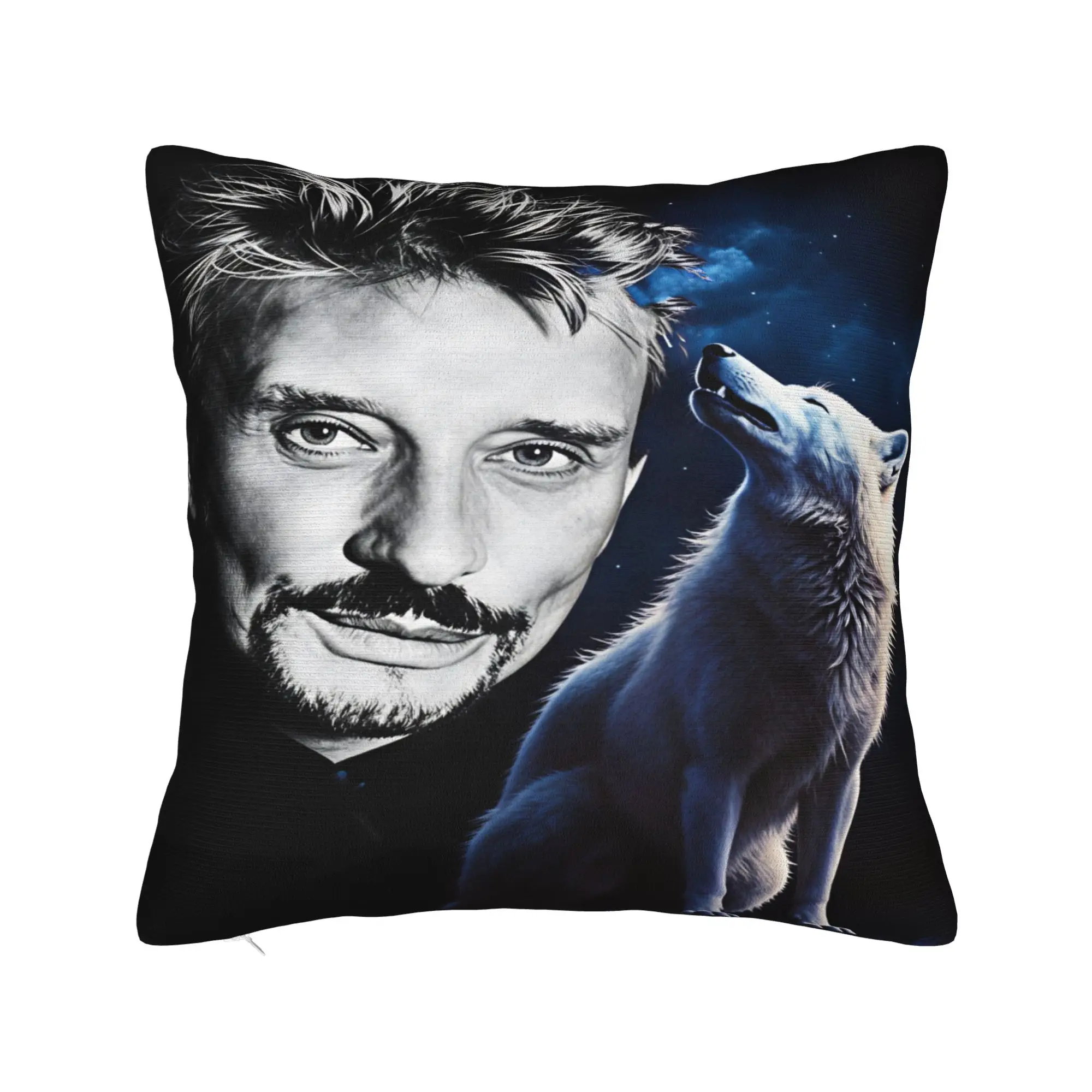 3D Printing Johnny Hallyday Rock Star Pillow Case  Comfy Pillow Cover For Chair Sofa Home Decor Vintage Pillowcases