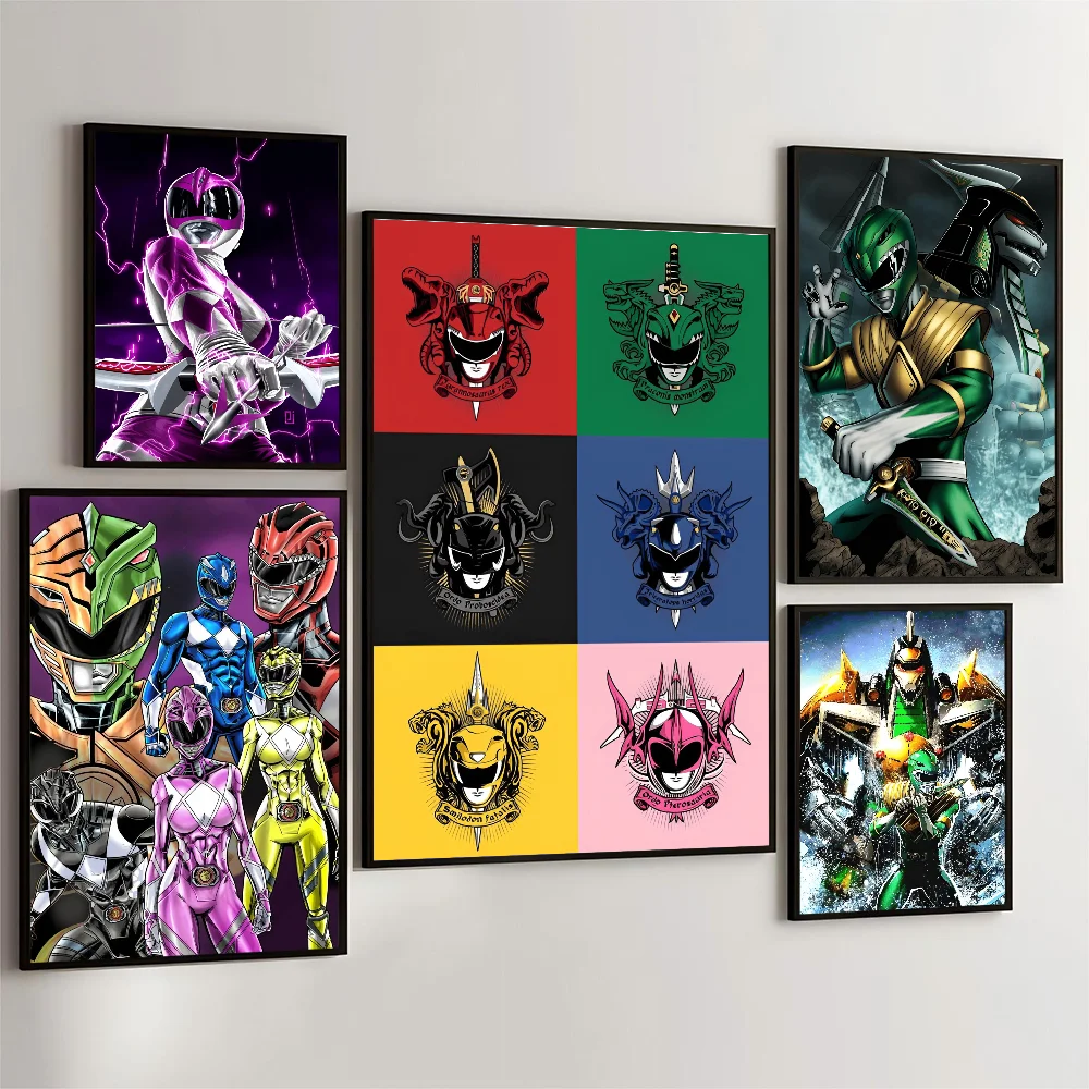 Power R-Rangers Self-adhesive Art Poster Waterproof Paper Sticker Coffee House Bar Posters Wall Stickers