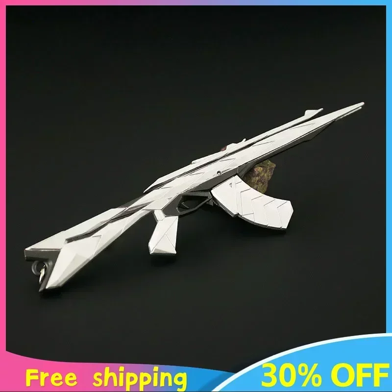 18cm Valorant Weapon Vandal Araxys Silver  Peripheral Machine Gun Metal Weapon Model Keychain Game Display Gifts Toys for Kids