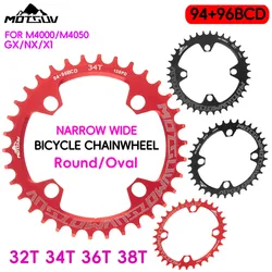 MOTSUV 94+96 BCD bicycle chainwheel Round/Oval 32T 34T 36T 38T MTB bike Chainring Mountain Crown for M4000 M4050 GX NX X1 Crank