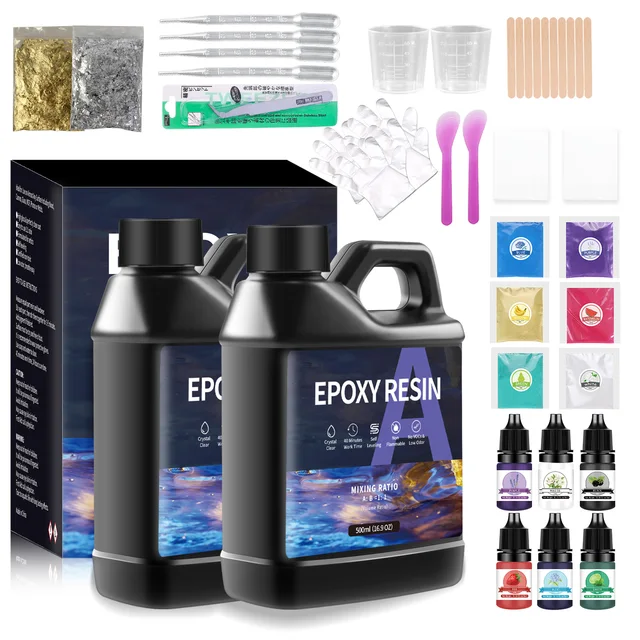 500/1000ml 1:1 AB żywica epoksydowa zestaw kleju wysoki klej utwardzający klej kryształowy tworzenia biżuterii przezroczysty przezroczysty DIY forma żywiczna rzemiosło