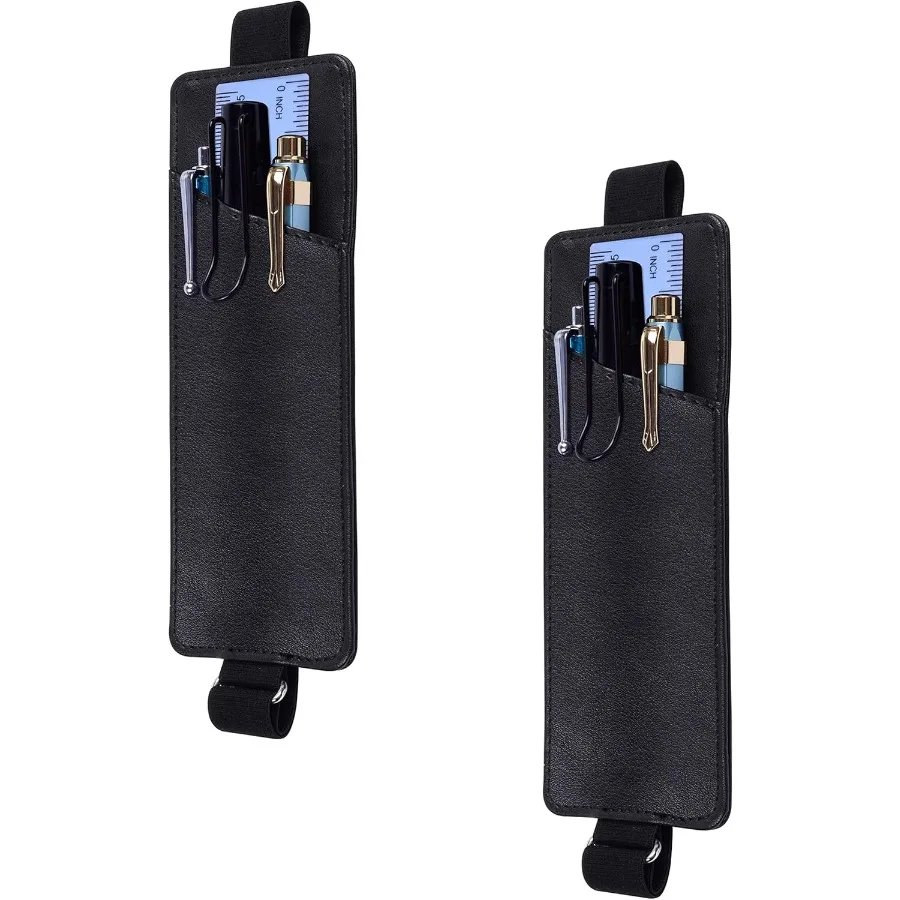 قابل للتعديل شريط مرن حامل قلم 2 حزم بو الجلود قشرة حامل القلم كم الحقيبة يناسب 8 "إلى 11.5" غلاف فني Jourls Notebo