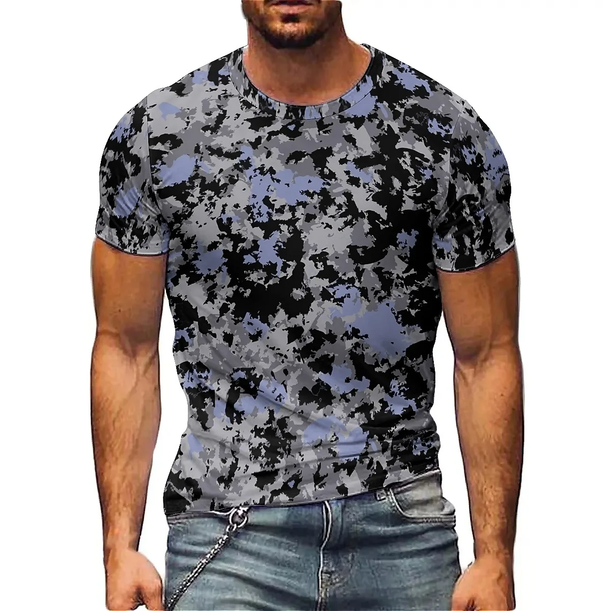 

Breathable Quick-Dry Geometric Abstract Men's Custom Your Photo/Logo Wholesale Men's High-Quality Printed T-Shirt Top Smooth