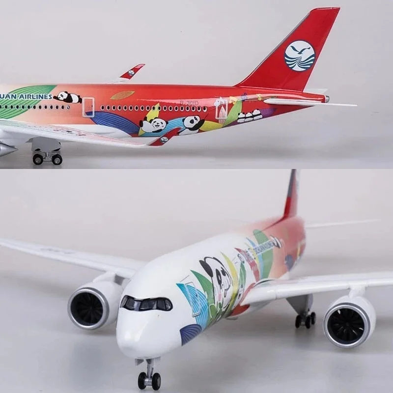 

Children Toy plane 47CM Airplane Model A350 Sichuan Panda Airways Plane Model with LED Light(Touch or Sound Control) for Collec
