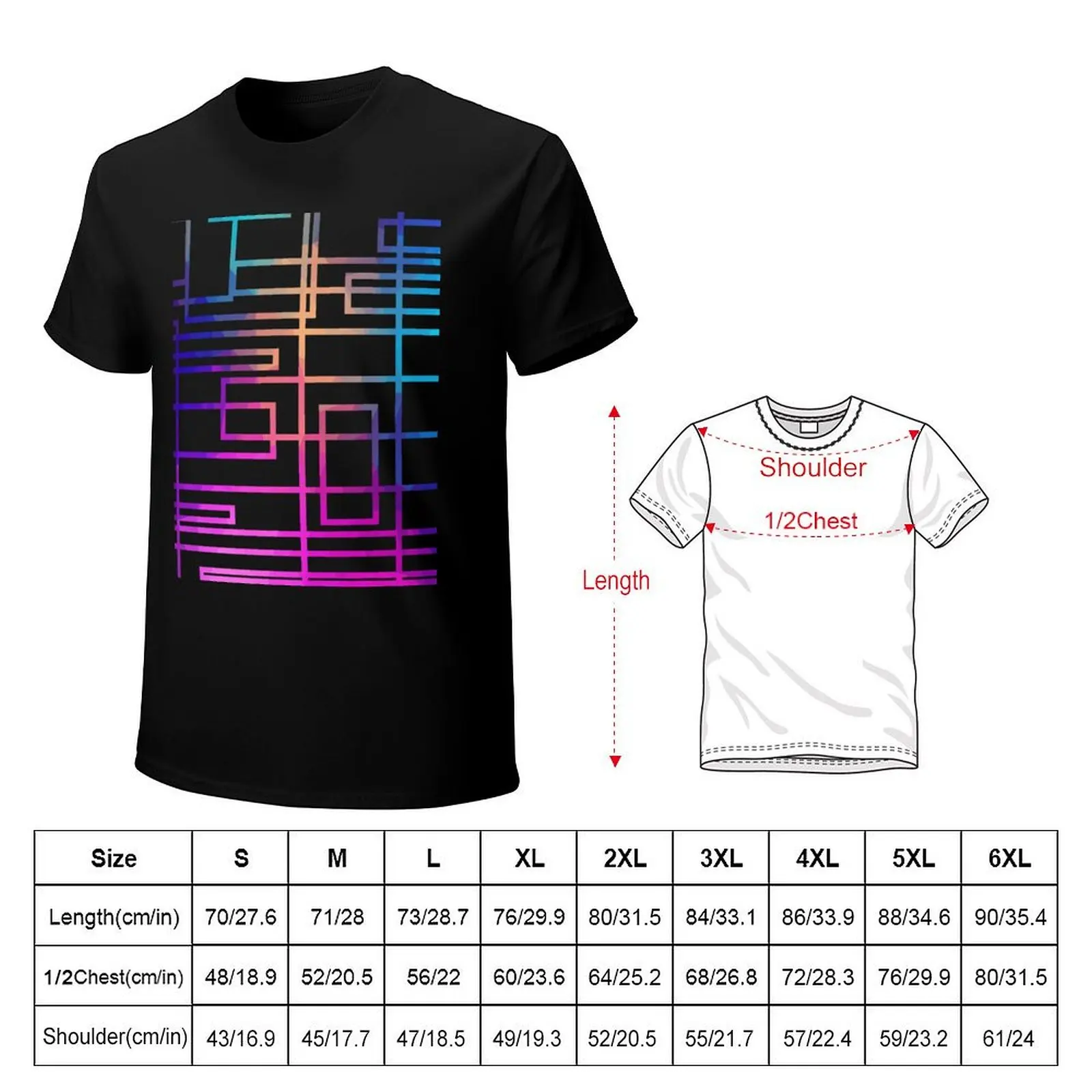 Top geometric patterns one line new colorful strips striped art T-Shirt blue archive designer shirts men clothing