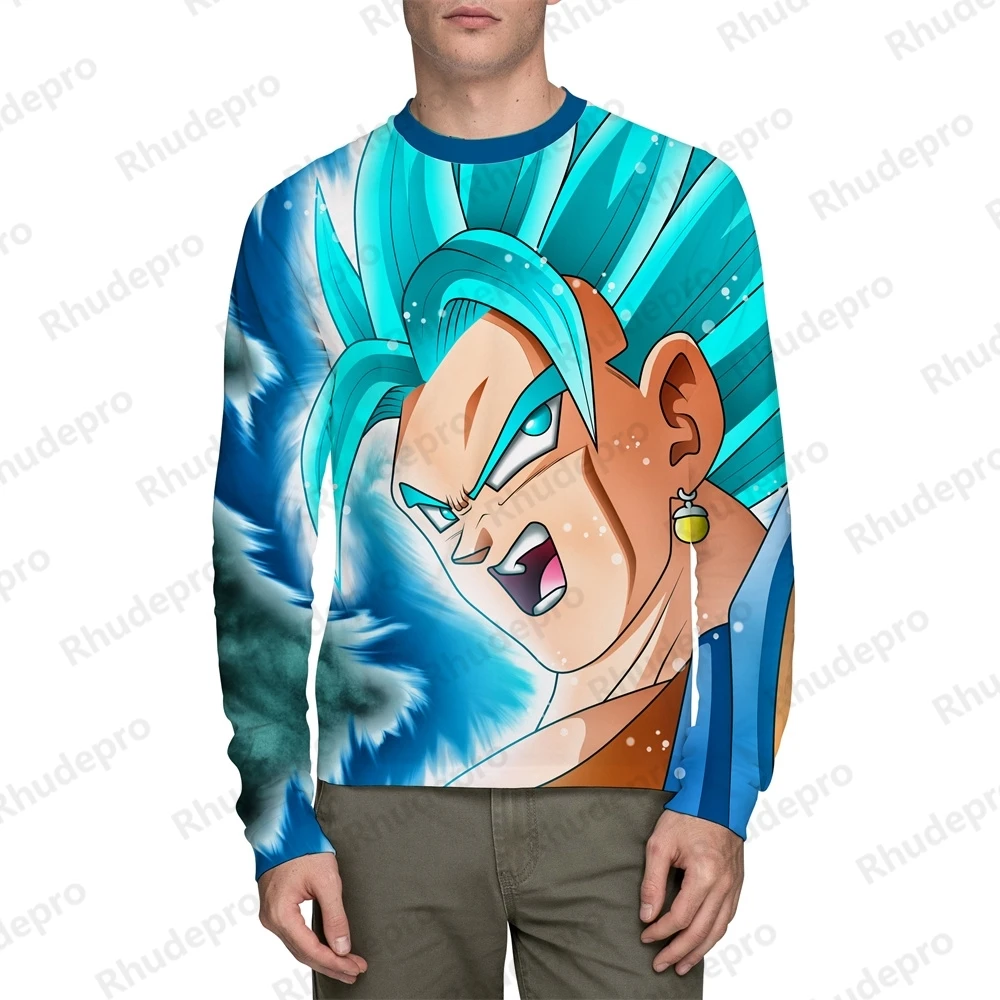 Camiseta de manga larga para hombre, ropa de Dragon Ball de gran tamaño, ropa Y2k de alta calidad, regalo, estilo Harajuku, ropa de calle, tendencia Goku, 2024