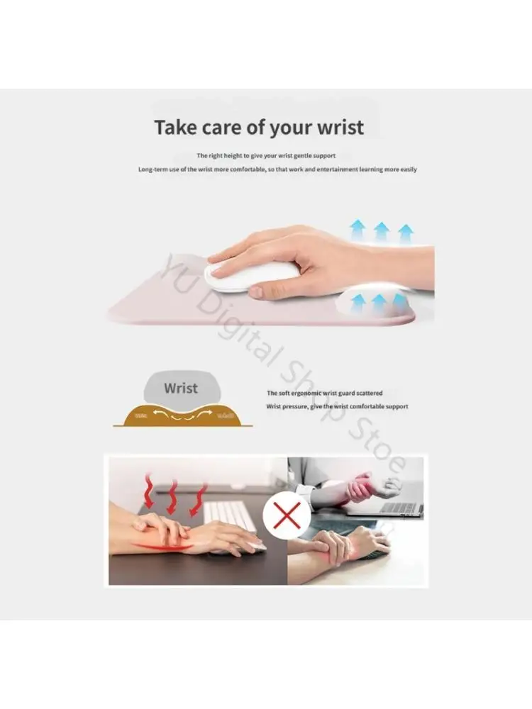 96BA Double Supports Memory Foams Mouse Pad With NonSlip Bottom For Computer Use
