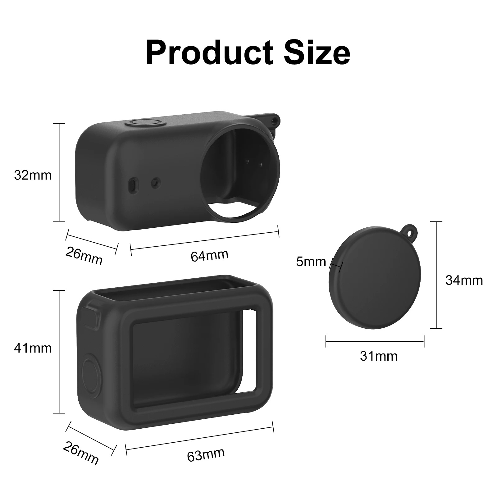

Silicone Protective Cover Case with Lens Cap for DJI OSMO Nano, Full Body Anti-Drop Skin Shell with Precise Cutouts