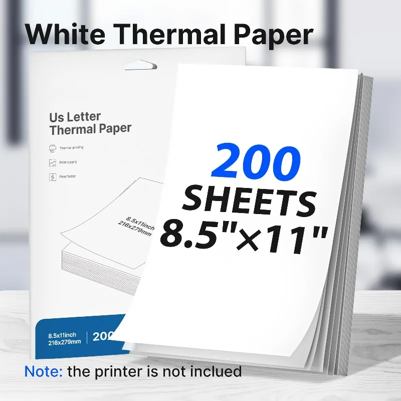 

Бумага для термопринтера, размер буквы 8,5x11 дюймов, 50 листов для домашнего офиса, печати контрактов, этикеток, бумага для принтера изображений