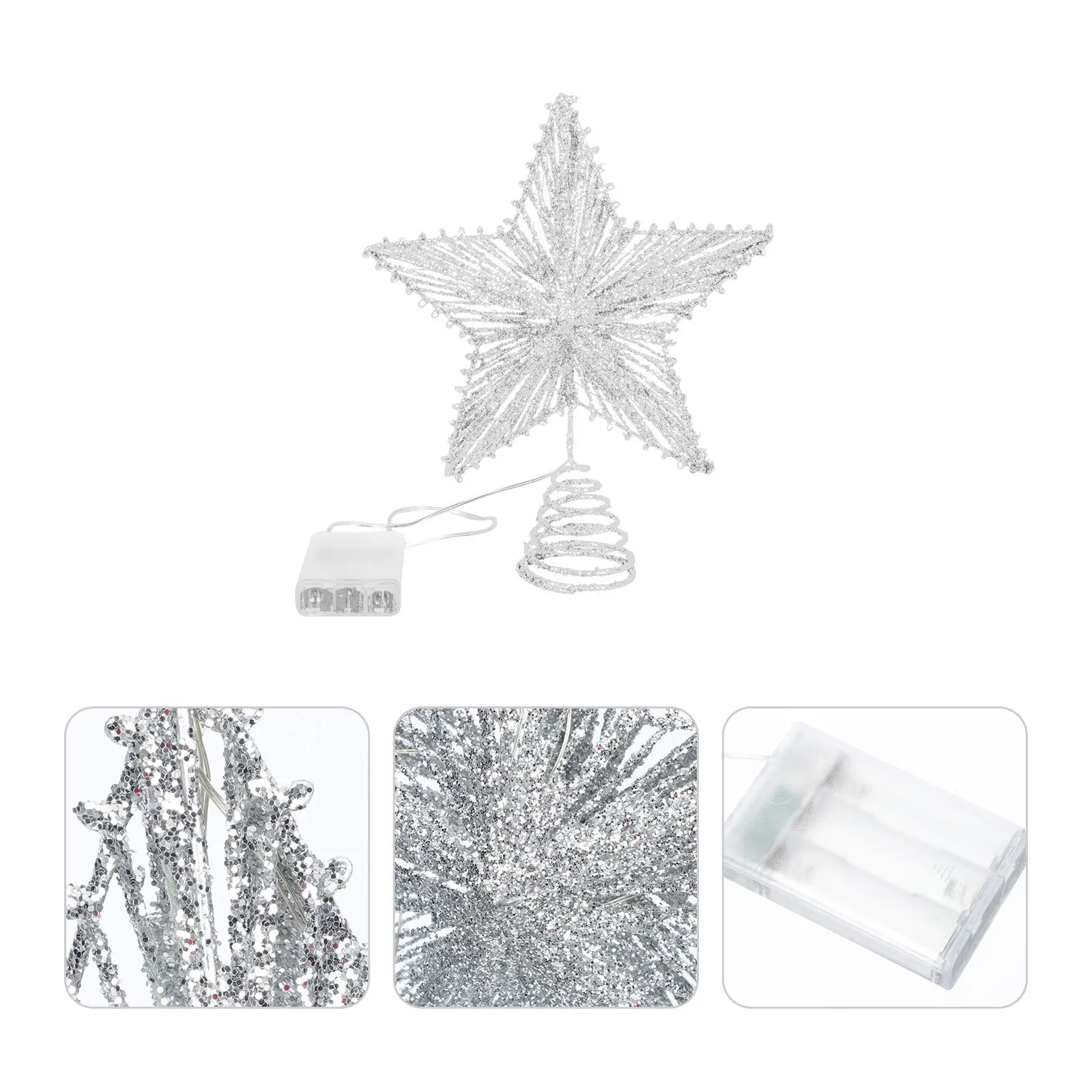 

1Pcs Xmas Treetop Star Light String Pentagram Xmas Tree Ornament Christmas Tree Star Decoration Pendant Ornament