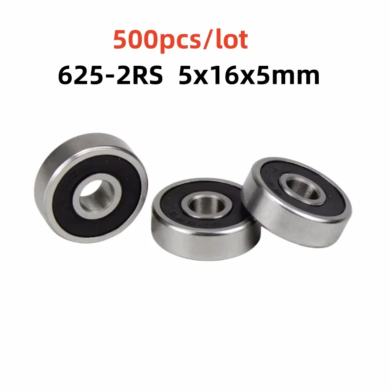 500pcs miniature bearing 625-2RS 5x16x5mm deep groove ball bearing 625RS 625 5*16*5 mm