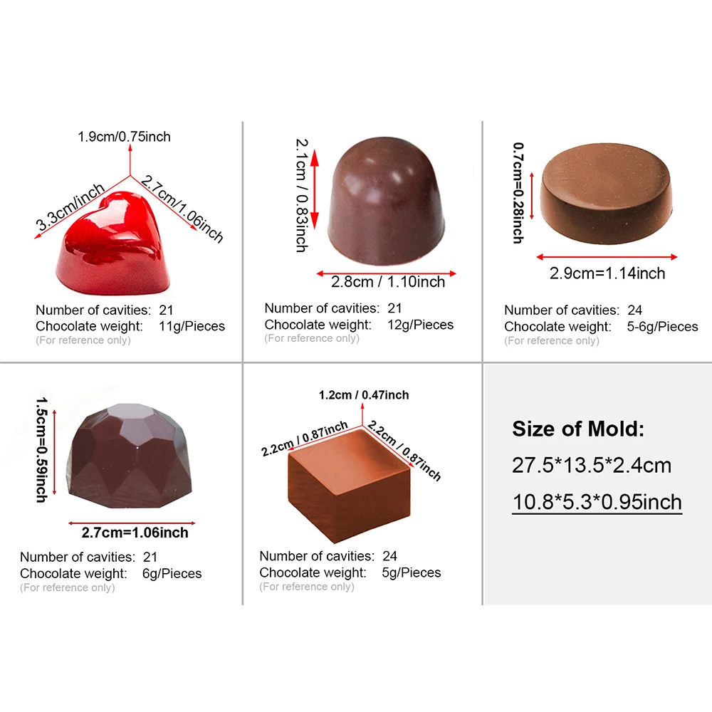 5 Pcs Kit Cetakan Cokelat Poli - Home Bar Supplies ulasan dan harga