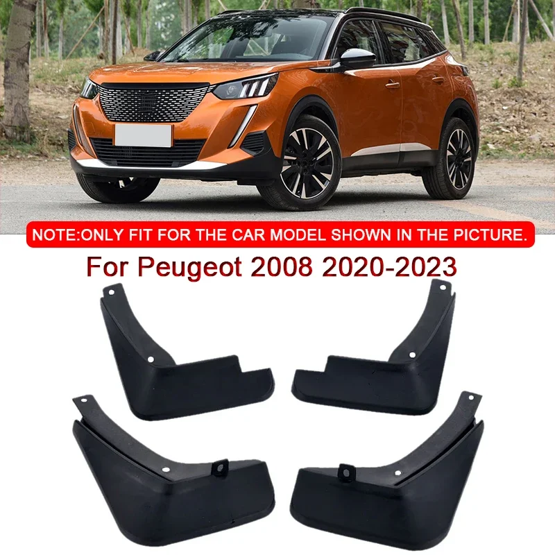 

Подходит для Peugeot 2008 2020-2023, Стайлинг автомобиля, ABS, автомобильные брызговики, брызговики, переднее и заднее крыло, автоаксессуары
