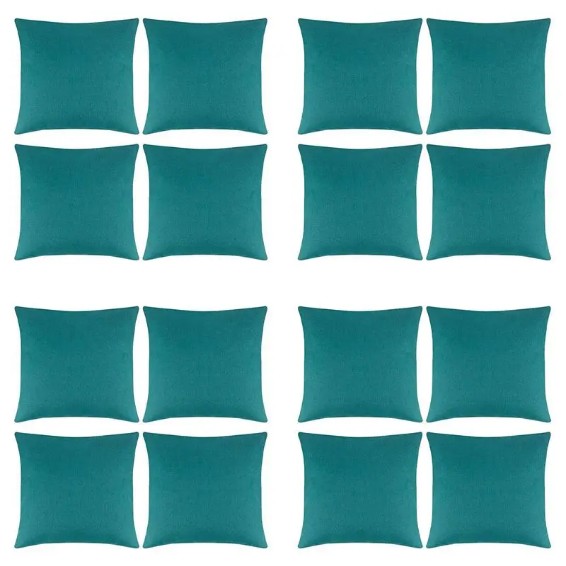 

Pack Of 16 Outdoor Waterproof Throw Pillow Covers Decorative Garden Cushion Cases Square Pillowcases 18 X 18 Inches-AA98