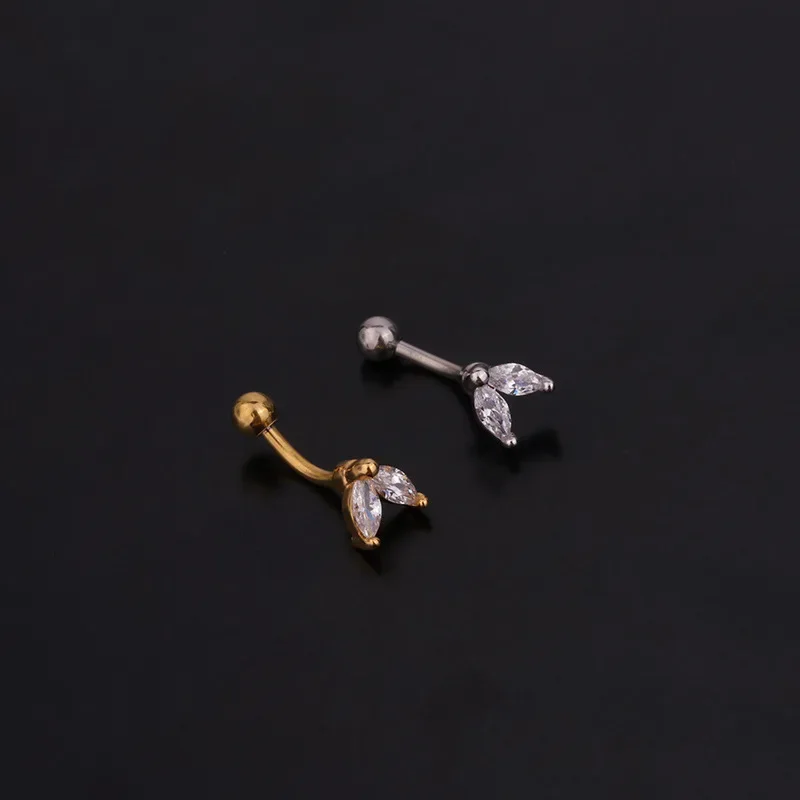 1PC 16G New Flower Stainless Steel IBall Eyebrow Piercing Curved Barbell Lip Ring Snug Daith Helix Rook Earring