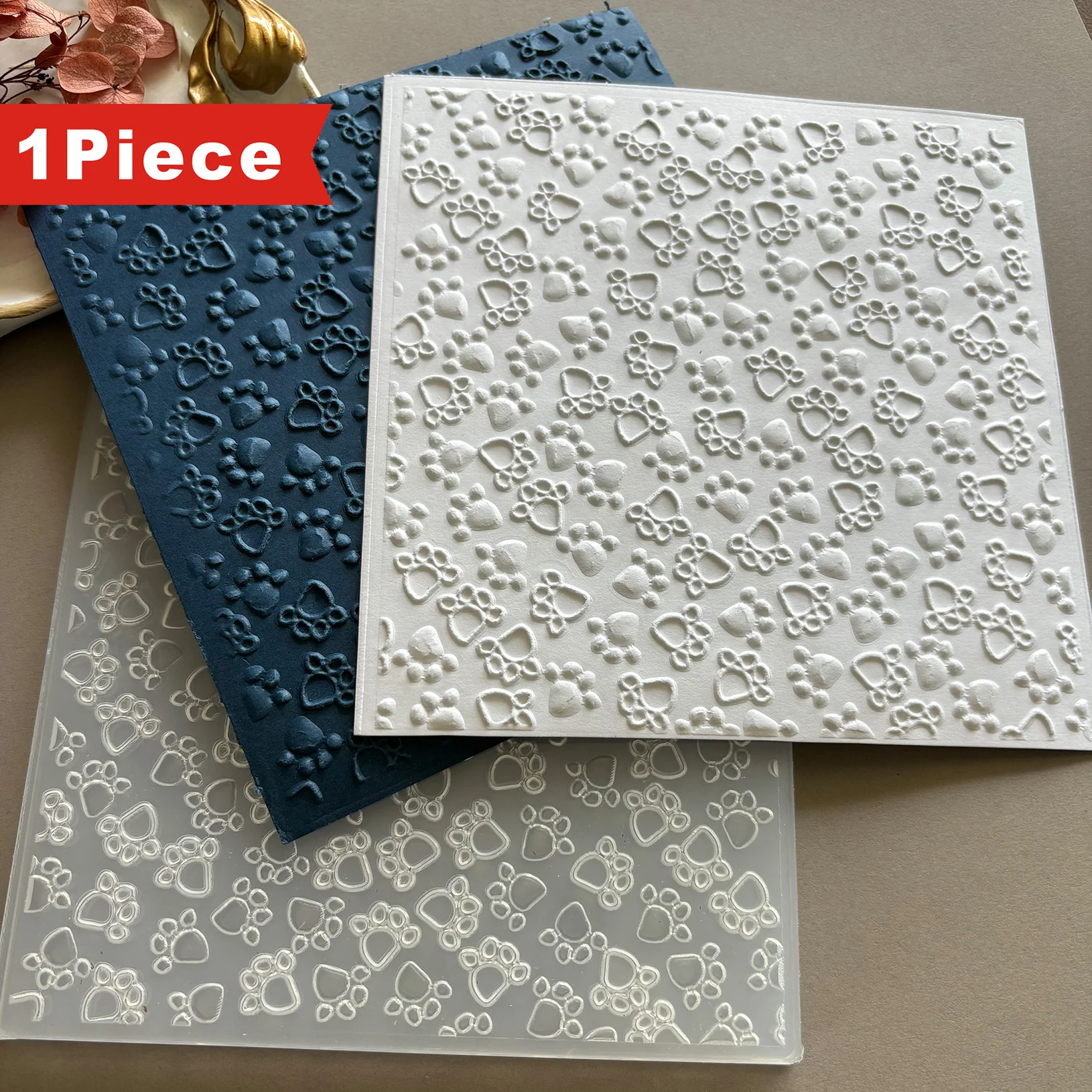 وصل حديثًا 1 مجلد بلاستيكي ثلاثي الأبعاد منقوش لصنع البطاقات وسجل القصاصات - تصميم "تصميم طباعة مخالب الحيوان ثلاثي الأبعاد"، 5.9 × 5.9 بوصة #1