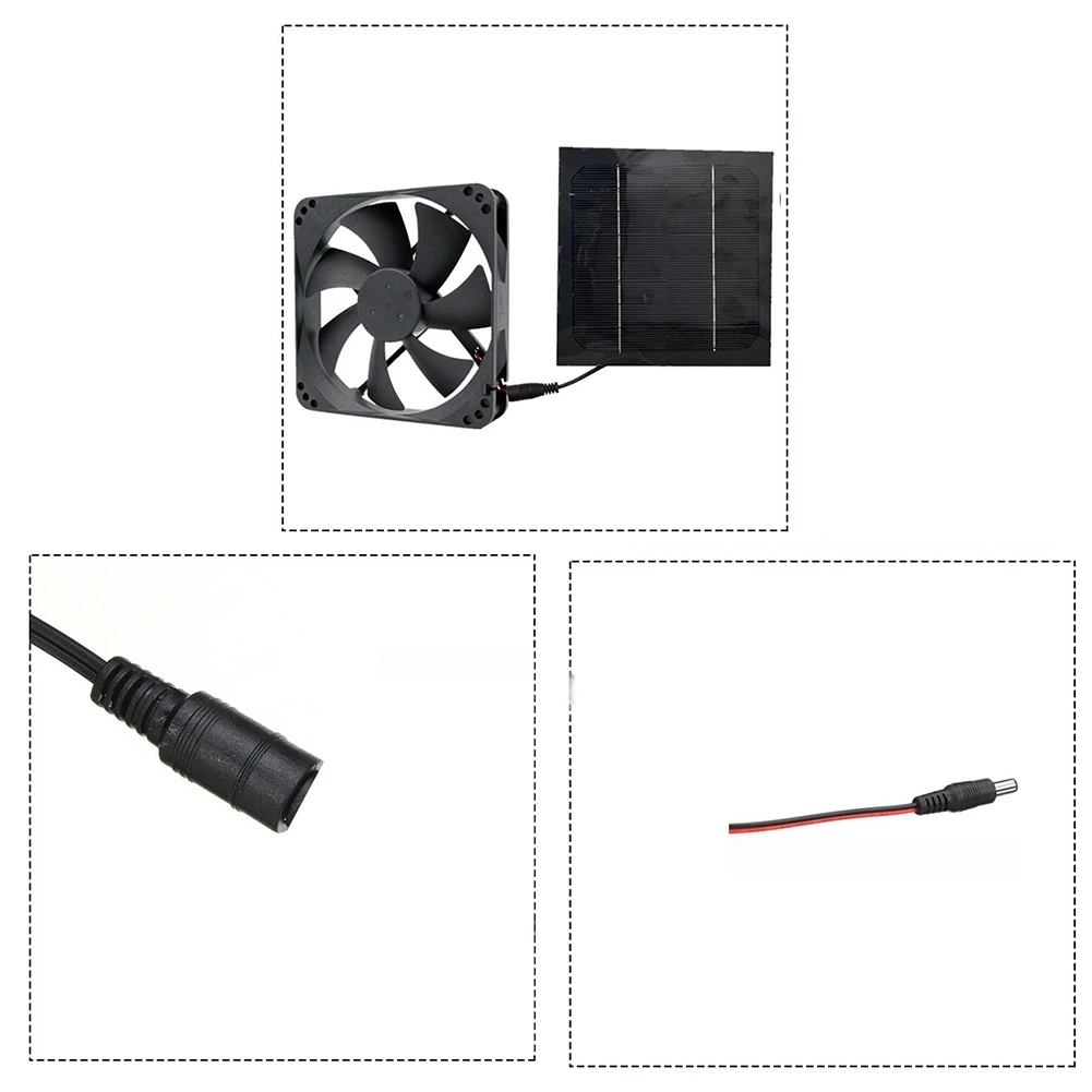 20W solarny wentylator wyciągowy wyciąg powietrza 6 Cal Mini wentylator zasilany panelem słonecznym wentylator dla psa kurnika szklarniowego RV