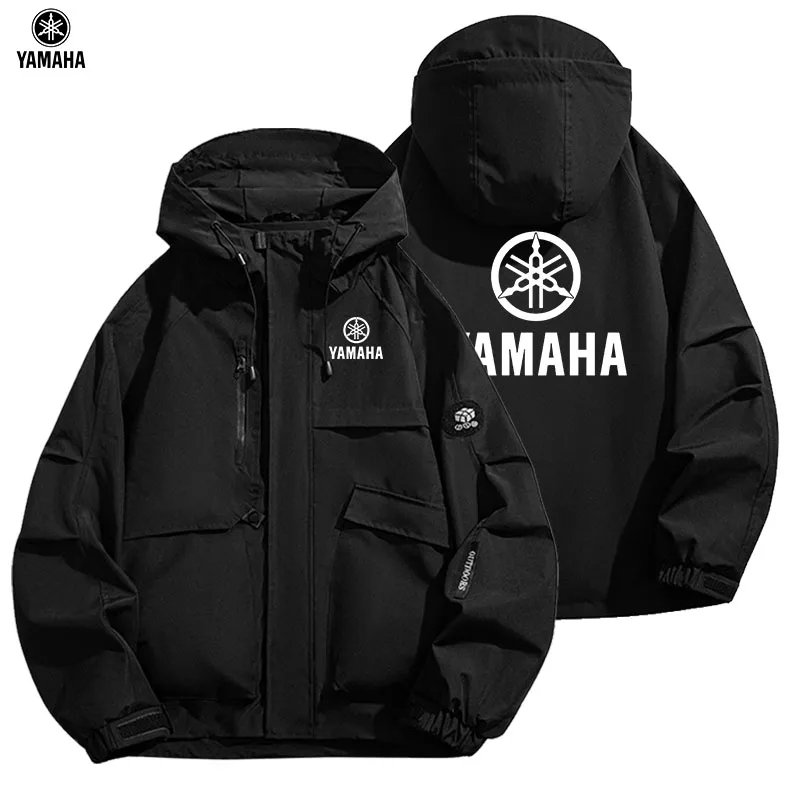 Yamaha Oversized Men's Waterproof Hiking Jacket, Windproof and Rainproof Outdoor Coat, Breathable Fishing, Camping, and Mountain