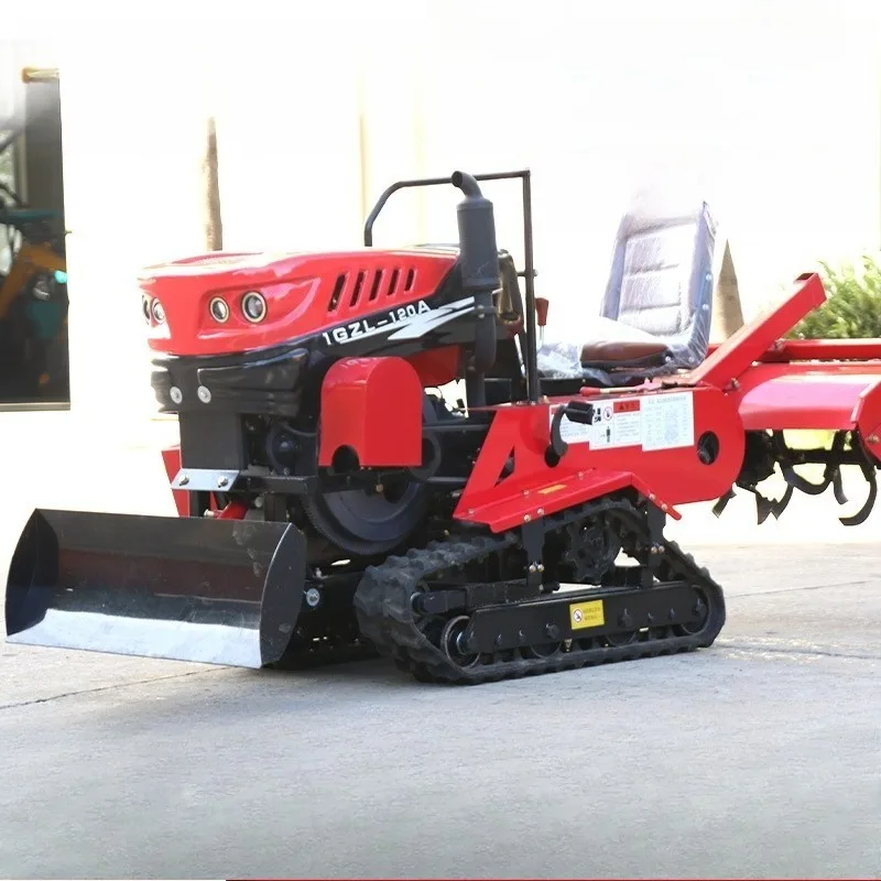 Leme rotativo de esteira agrícola, campo de arroz de terrenos secos, leme rotativo de dupla finalidade, esteira agrícola