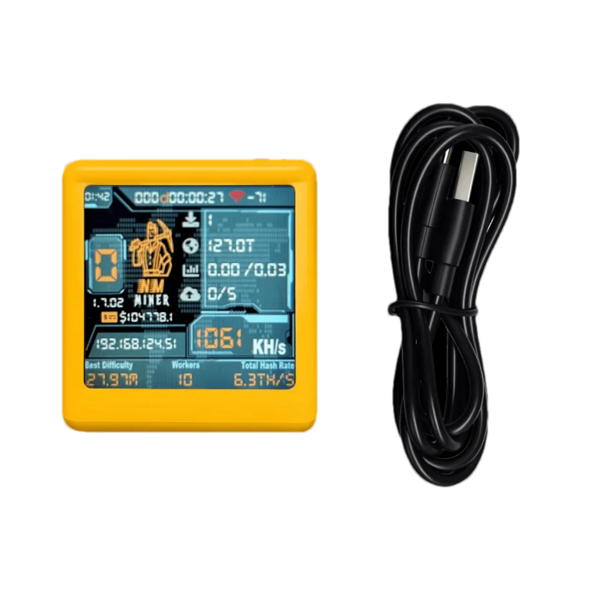 NMMiner Corlorful Smart TV 1000KH/s better Nerdminer v2 ESP32 BTC SOLO Lottery Miner & Smart gift silent Desktop Clock