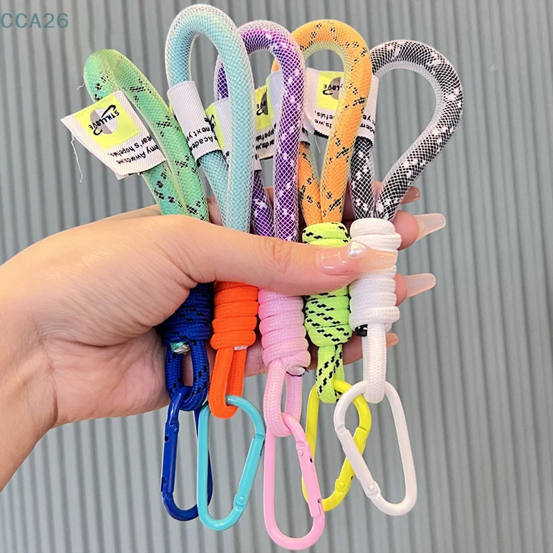 Lanyard Fluorescent Color Phone Strap Mesh Landyard for Bags Braided Keycord Hanging Trousers Accessories Keychain